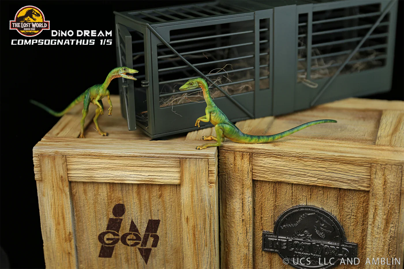Dino Dream Jurassic Park The Lost World Compsognathus with Cage 1/5 Scale Resin Model - Image 3