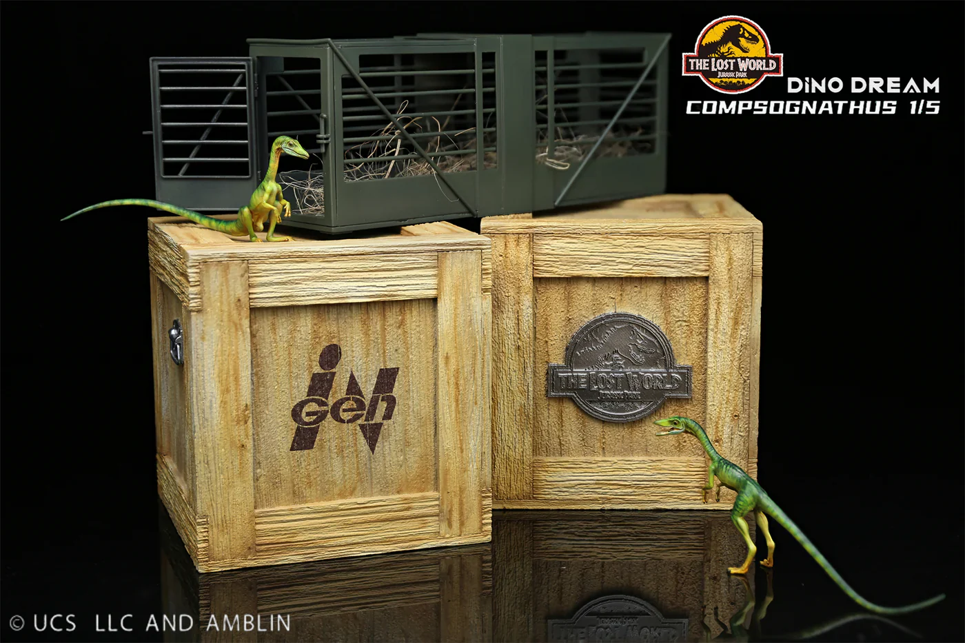 Dino Dream Jurassic Park The Lost World Compsognathus with Cage 1/5 Scale Resin Model - Image 4