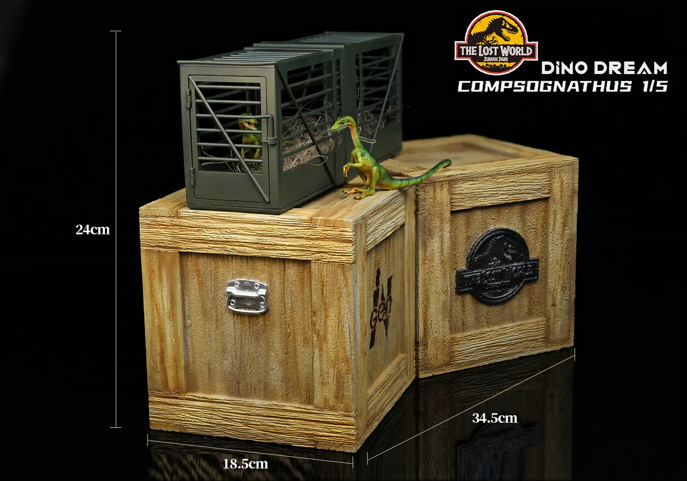 Dino Dream Jurassic Park The Lost World Compsognathus with Cage 1/5 Scale Resin Model - Image 5