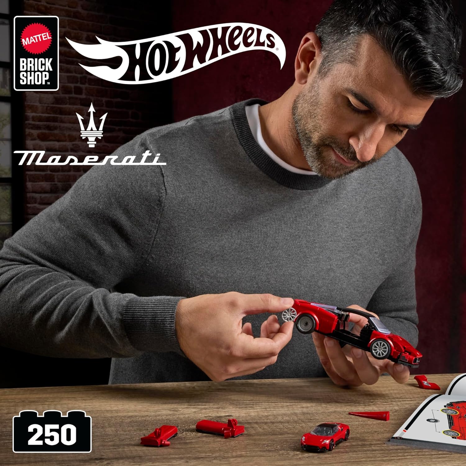 Hot Wheels Mattel Brick Shop Speed Series Building Set Maserati MC20 - Image 3
