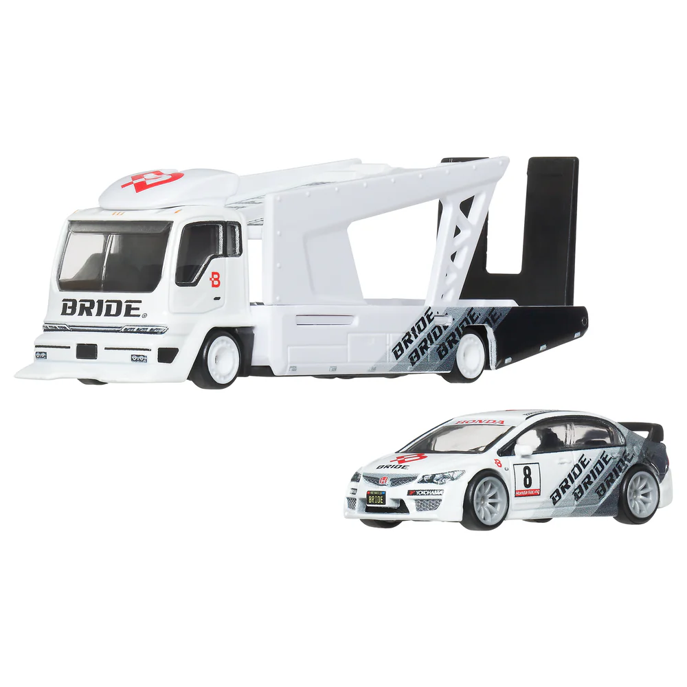 Hot Wheels Premium Car Culture Team Transport '07 Honda Civic Type R & Kousoku Hauler Camion De Transport - Image 2