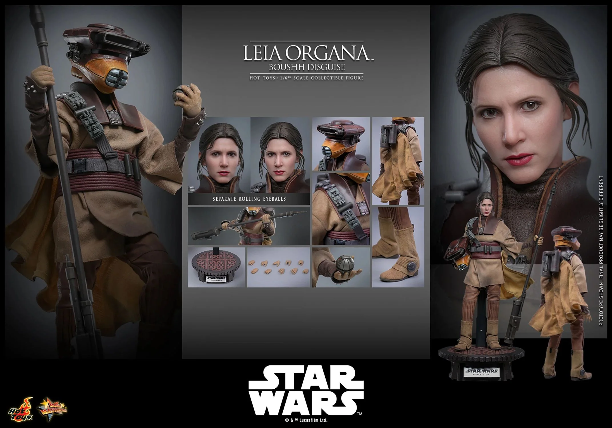 PRE-ORDER Hot Toys Star Wars Return of the Jedi Leia Organa in Boushh Disguise 1/6 Scale Collectible Figure IMPORT STOCK - Image 5