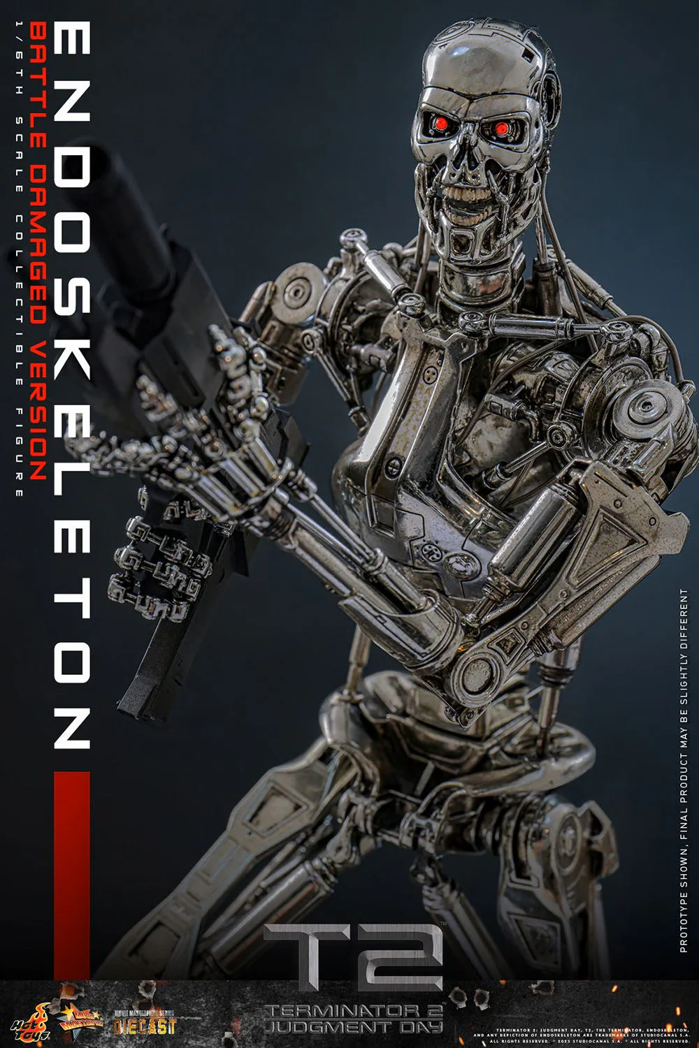 PRE-ORDER Hot Toys Terminator 2 Judgment Day Endoskeleton (Battle Damage Version) 1/6 Scale Collectible Figure IMPORT STOCK - Image 4