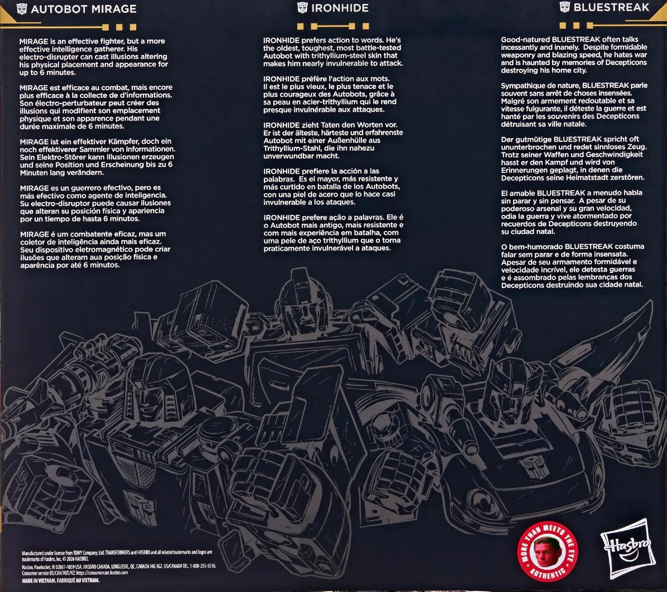 PRE-ORDER Transformers Age of the Primes Autobot 3 Pack - Ironhide, Mirage & Bluestreak - Image 4