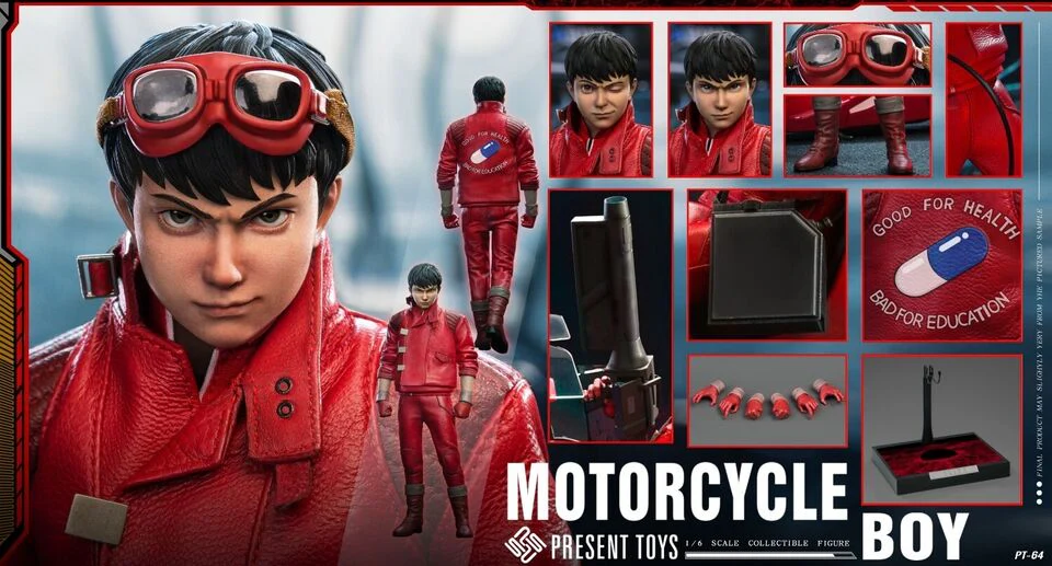 Present Toys Motorcycle Boy Akira Kaneda 1/6 Scale Collectible Figure - Image 3
