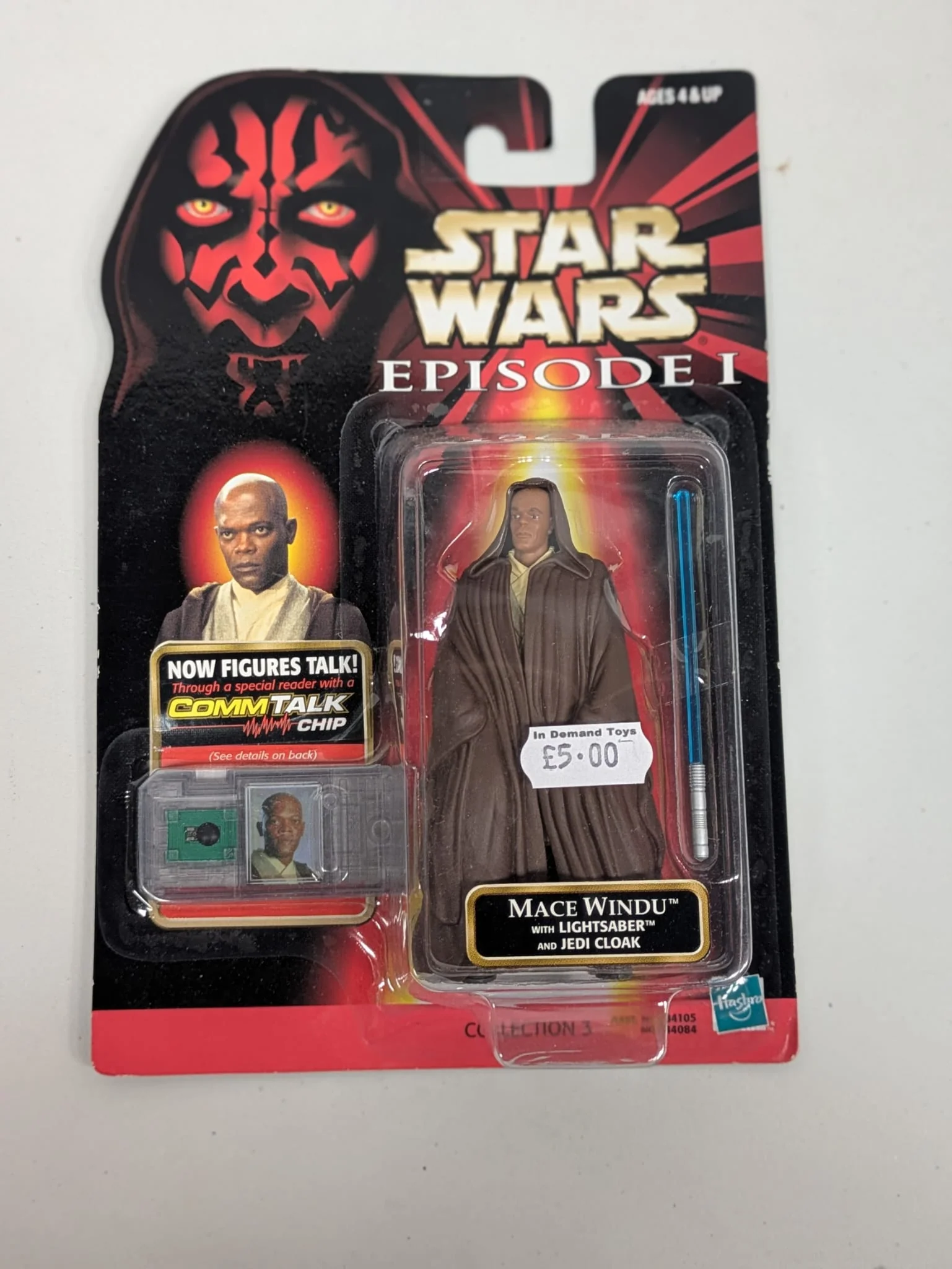 Star Wars Episode 1 Mace Windu with Lightsaber and Jedi Cloak