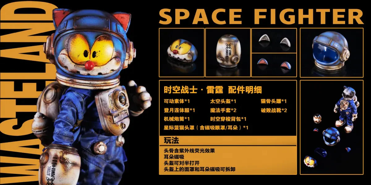 WEARTDOING Wasteland Space Fighter Space Mouse (Blue) 1/12 Scale Action Figure + Bonus Canvas Print - Image 2
